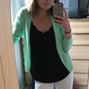 JCrew Mint Green Cashmere Cardigan